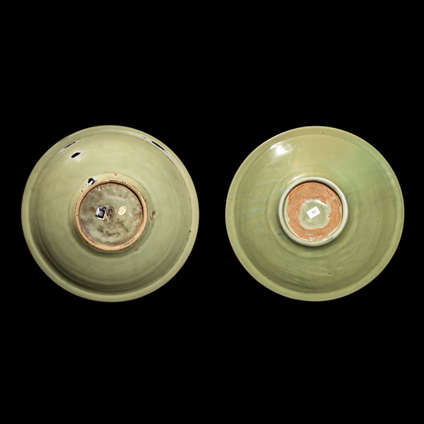 古玩陶瓷龍泉青瓷刻花盤真品鑒賞圖