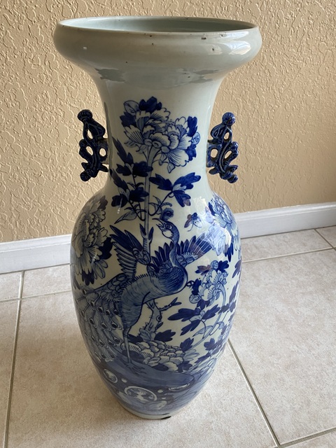 古玩陶瓷花鳥紋瓶真品鑒賞圖