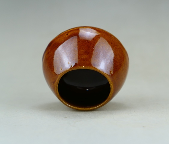 古玩陶瓷紫金釉雞心罐真品鑒賞圖