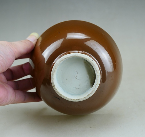 古玩陶瓷清晚期.紫金釉茶碗拍賣,當前價格34元