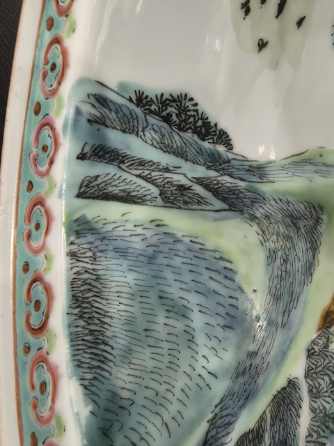 古玩陶瓷粉彩凈手盆真品鑒賞圖