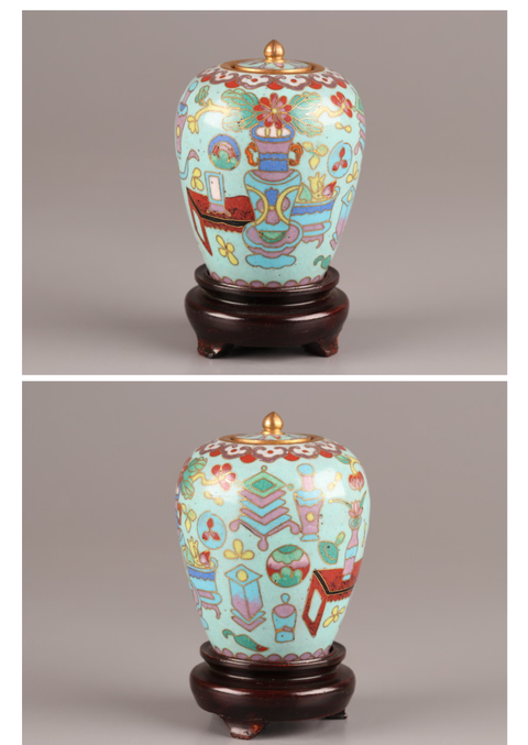 古玩陶瓷博古圖蓋罐真品鑒賞圖