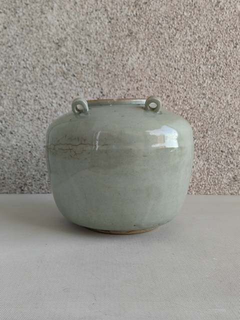 古玩陶瓷青釉四系壺拍賣,當前價格580元