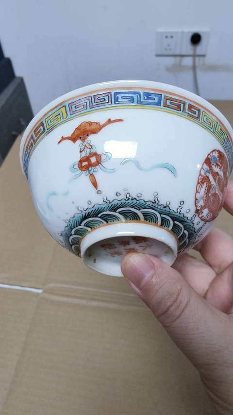 古玩陶瓷龍鳳紋碗真品鑒賞圖
