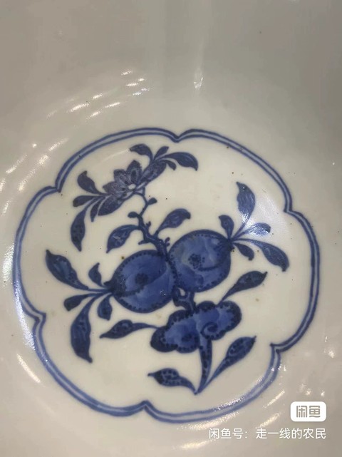 古玩陶瓷福壽三多紋青花高足碗真品鑒賞圖