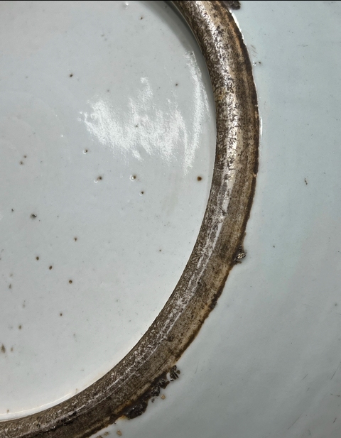 古玩陶瓷人物花鳥蝶紋廣彩凈手盆真品鑒賞圖