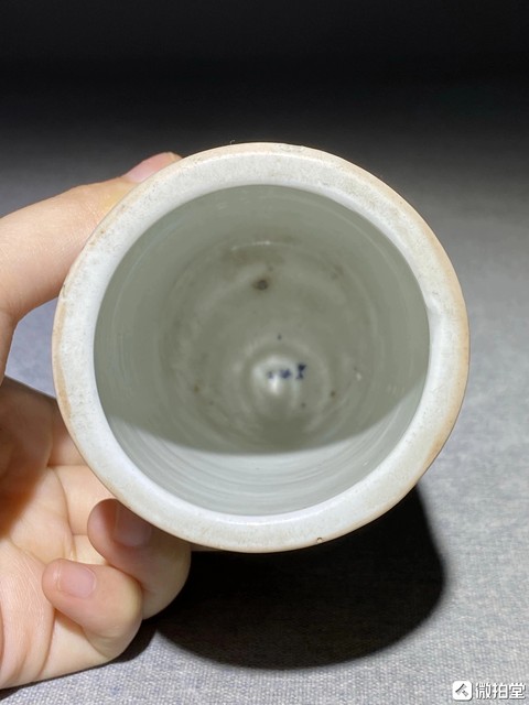 古玩陶瓷粉彩花鳥紋筆筒真品鑒賞圖