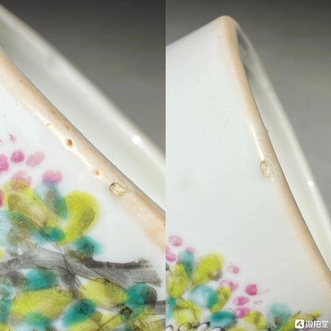 古玩陶瓷粉彩花鳥紋筆筒真品鑒賞圖