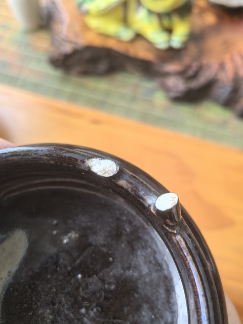 古玩陶瓷黑釉三足沖天耳香爐真品鑒賞圖