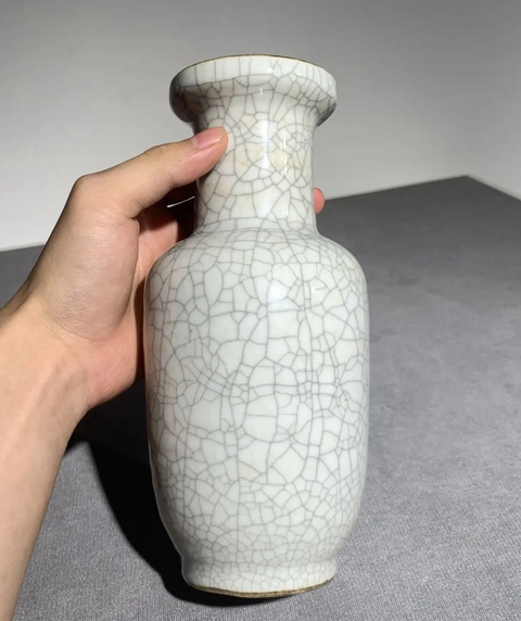 古玩陶瓷哥釉棒槌瓶真品鑒賞圖