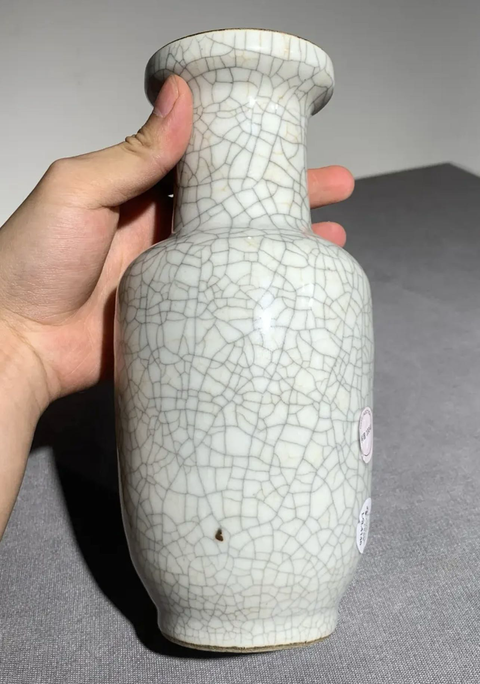 古玩陶瓷哥釉棒槌瓶真品鑒賞圖