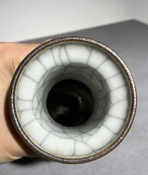 古玩陶瓷哥釉棒槌瓶真品鑒賞圖