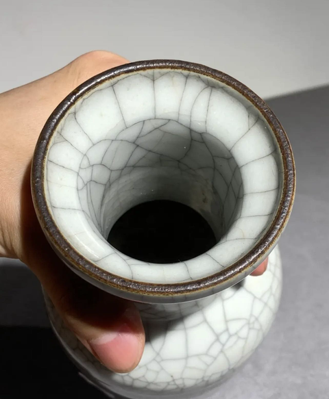 古玩陶瓷哥釉棒槌瓶真品鑒賞圖