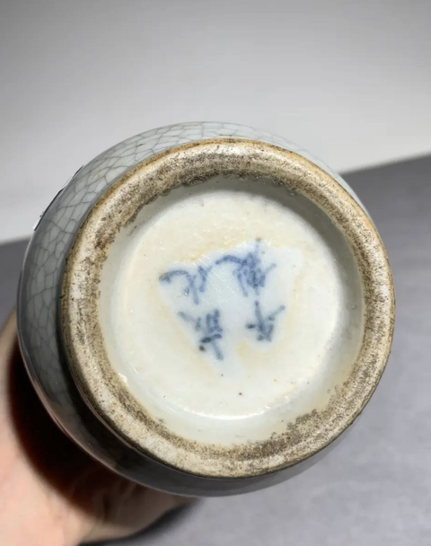 古玩陶瓷哥釉棒槌瓶真品鑒賞圖