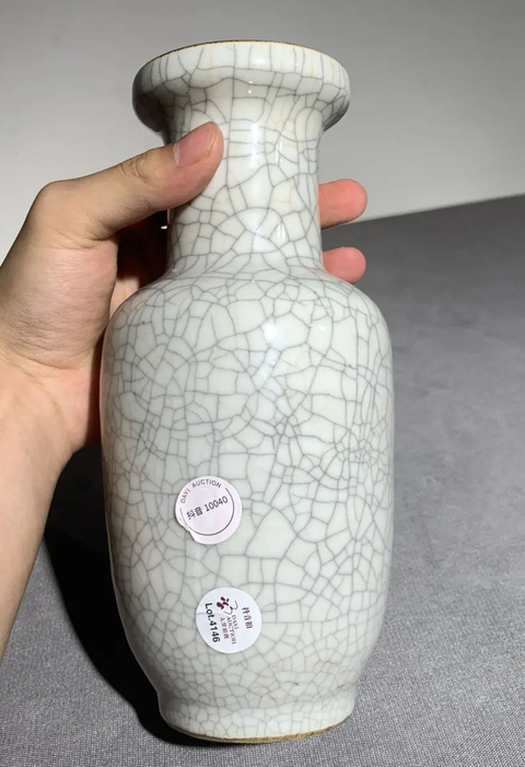 古玩陶瓷哥釉棒槌瓶真品鑒賞圖