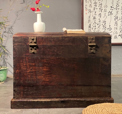 古玩雜項老木箱真品鑒賞圖