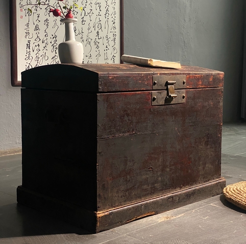 古玩雜項老木箱真品鑒賞圖