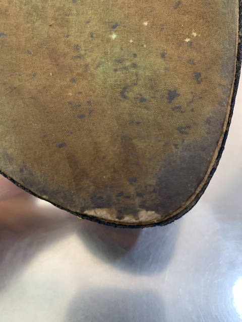 古玩雜項織錦花布包邊木座真品鑒賞圖