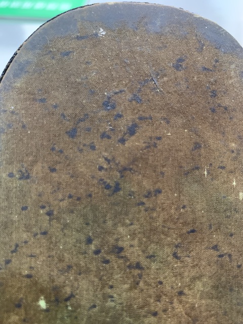 古玩雜項織錦花布包邊木座真品鑒賞圖