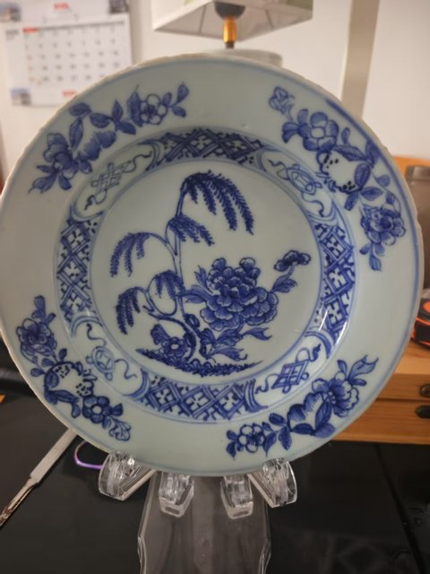 古玩陶瓷雍正青花盤真品鑒賞圖