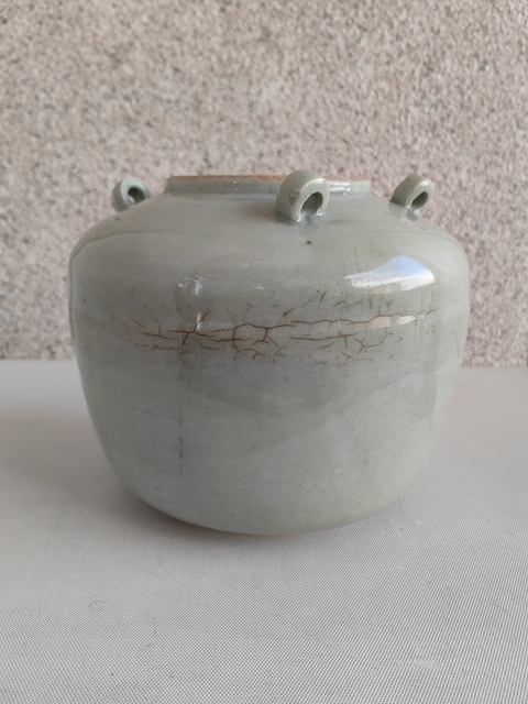 古玩陶瓷青釉四系壺拍賣,當前價格450元