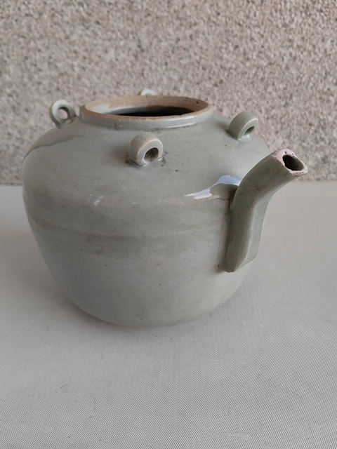 古玩陶瓷青釉四系壺拍賣,當前價格450元