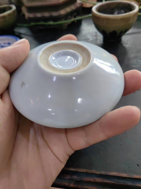 古玩陶瓷淺絳彩山水紋洗真品鑒賞圖
