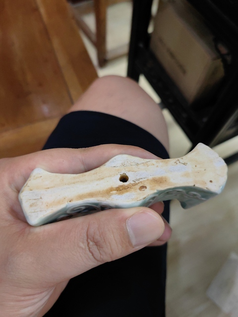 古玩陶瓷壽字紋印花筆山真品鑒賞圖