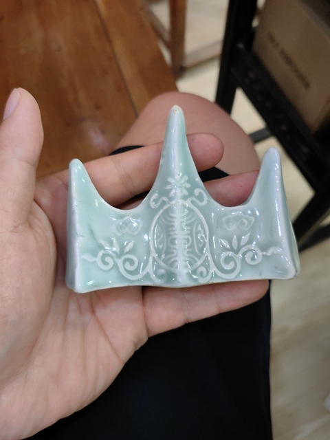古玩陶瓷壽字紋印花筆山真品鑒賞圖
