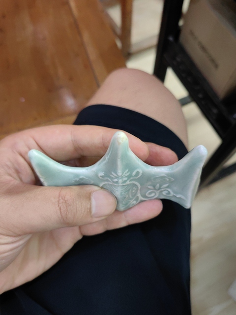 古玩陶瓷壽字紋印花筆山真品鑒賞圖