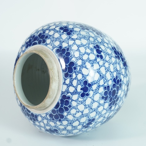 古玩陶瓷青花冰梅罐真品鑒賞圖