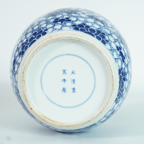古玩陶瓷青花冰梅罐真品鑒賞圖