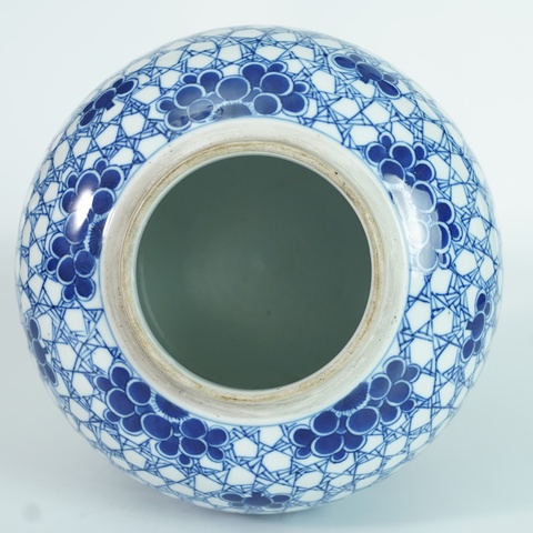 古玩陶瓷青花冰梅罐真品鑒賞圖