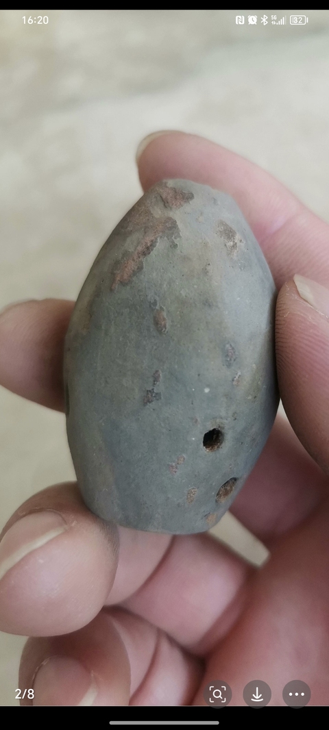 古玩陶瓷灰陶塤真品鑒賞圖