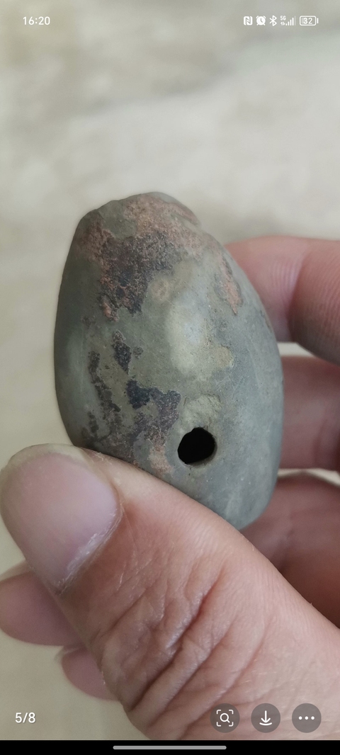 古玩陶瓷灰陶塤真品鑒賞圖