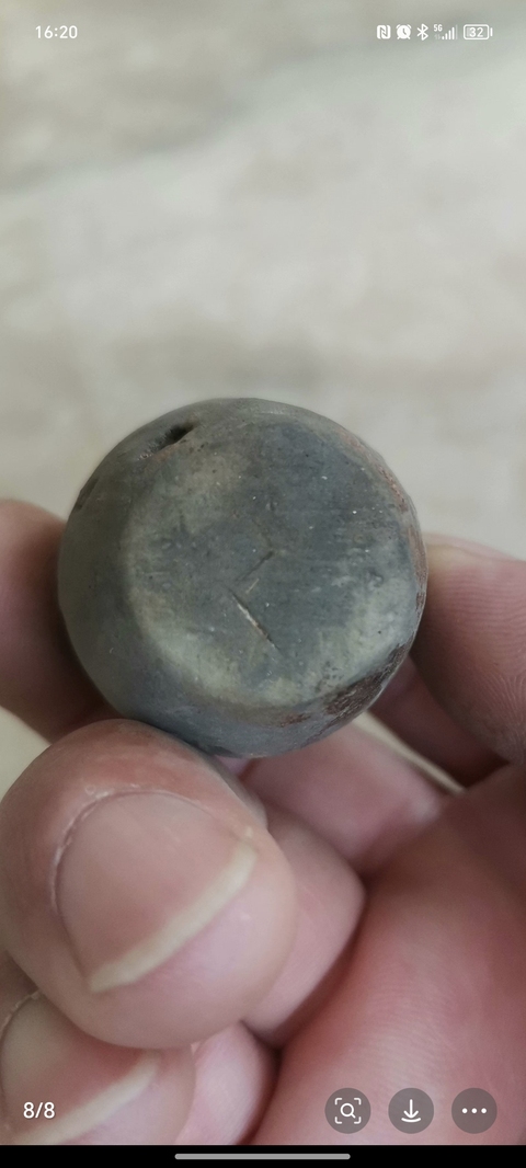 古玩陶瓷灰陶塤真品鑒賞圖
