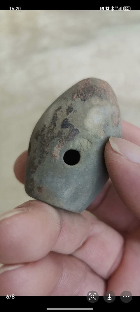 古玩陶瓷灰陶塤真品鑒賞圖