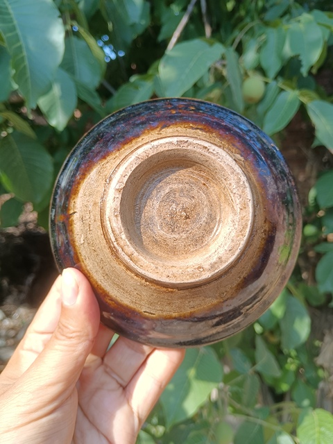 古玩陶瓷元末明初~窯變褐釉茶盞拍賣,當前價格1元