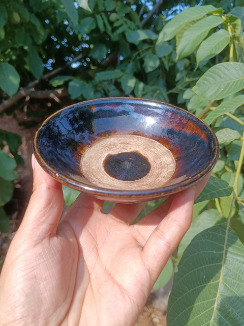 古玩陶瓷元末明初~窯變褐釉茶盞拍賣,當前價格1元