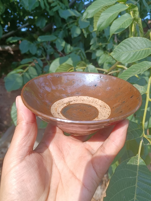 古玩陶瓷元末明初~窯變褐釉茶盞拍賣,當前價格1元