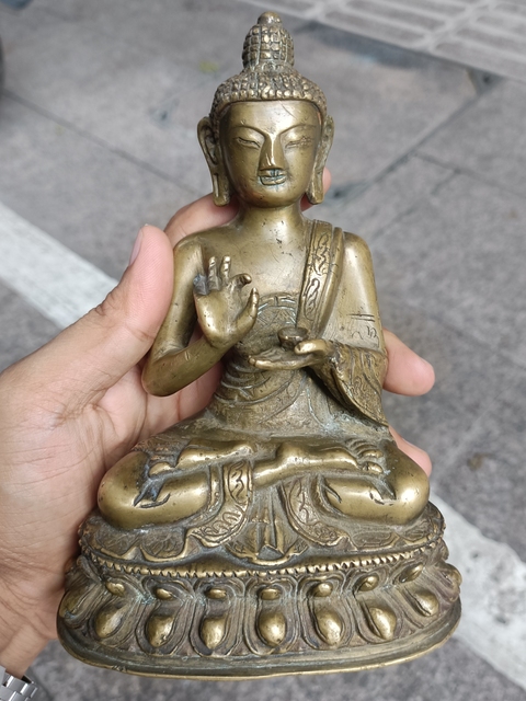 古玩銅器銅釋迦摩尼真品鑒賞圖