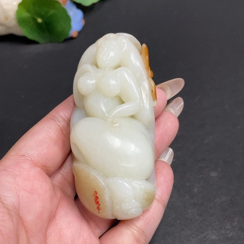 古玩玉器293天然和田玉手把件 國(guó)色天香拍賣(mài),當(dāng)前價(jià)格1580元