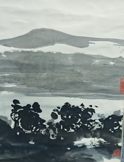 古玩字畫旅日華人畫家吳一騏山水拍賣,當前價格699元