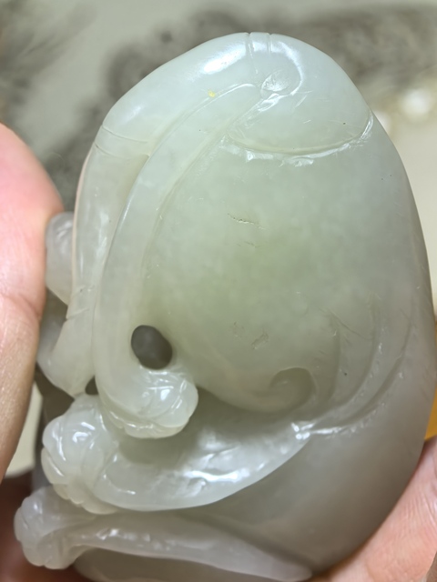 古玩玉器和田玉雕“瑞獸”把件真品鑒賞圖
