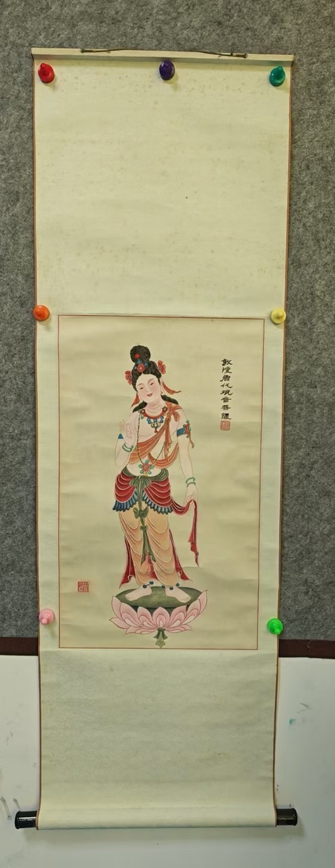 古玩字畫中美協(xié)會員何家英大師弟子趙永夫敦煌壁畫拍賣，當前價格899元