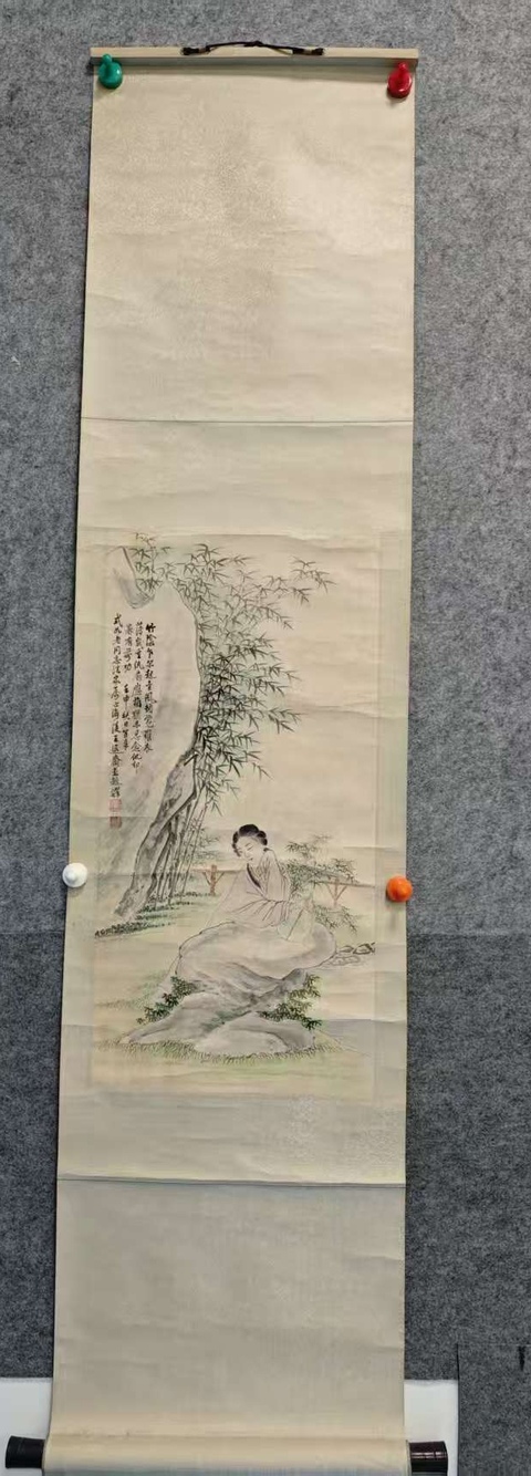 古玩字畫已故上海文史館館員中國近代著名詩人書畫家王退齋仕女圖拍賣，當前價格6000元