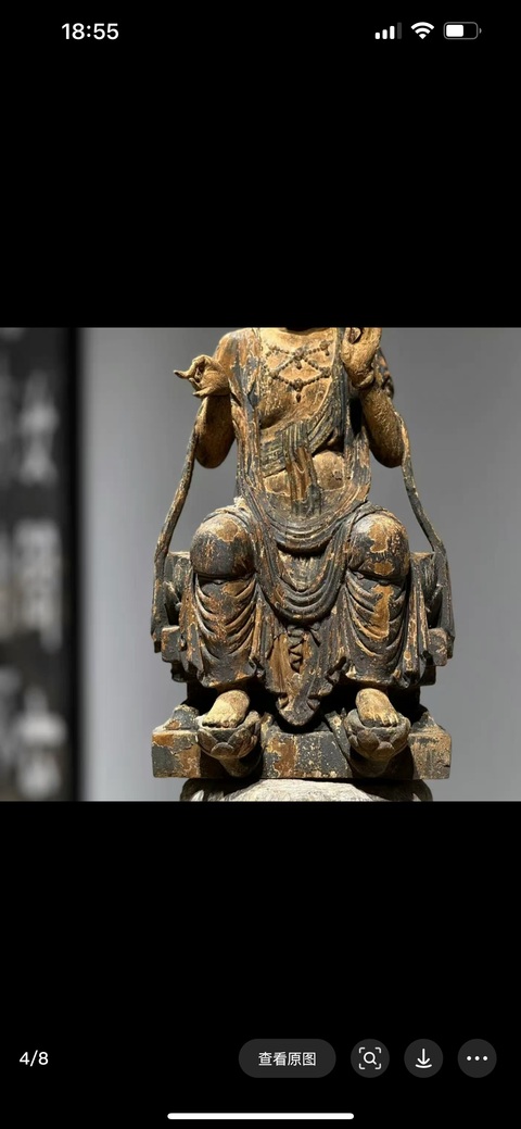 古玩雜項木雕觀音坐像真品鑒賞圖