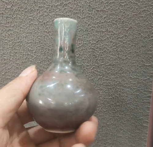 古玩陶瓷豇豆紅瓶真品鑒賞圖