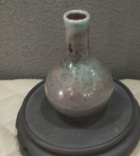 古玩陶瓷豇豆紅瓶真品鑒賞圖