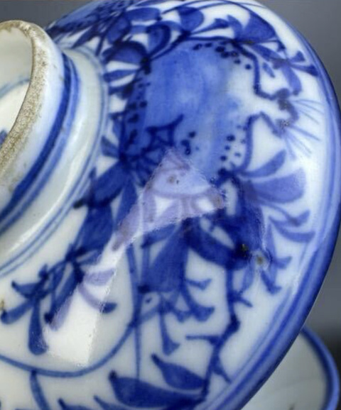 古玩陶瓷青花蓋碗真品鑒賞圖